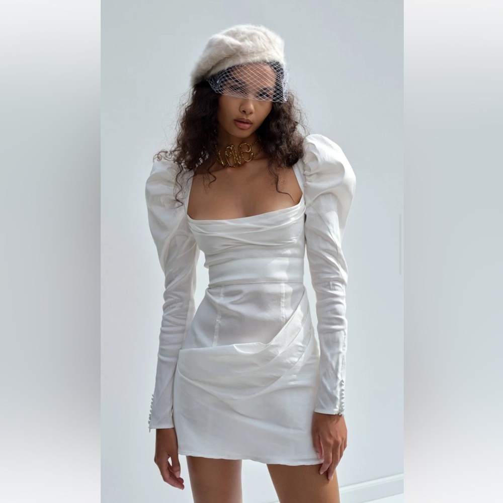 For Love and Lemons Etta Mini Dress - Small - White. New with tags.